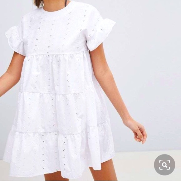 ⭐️ White Lace Babydoll Eyelet Dress - Picture 2 of 5